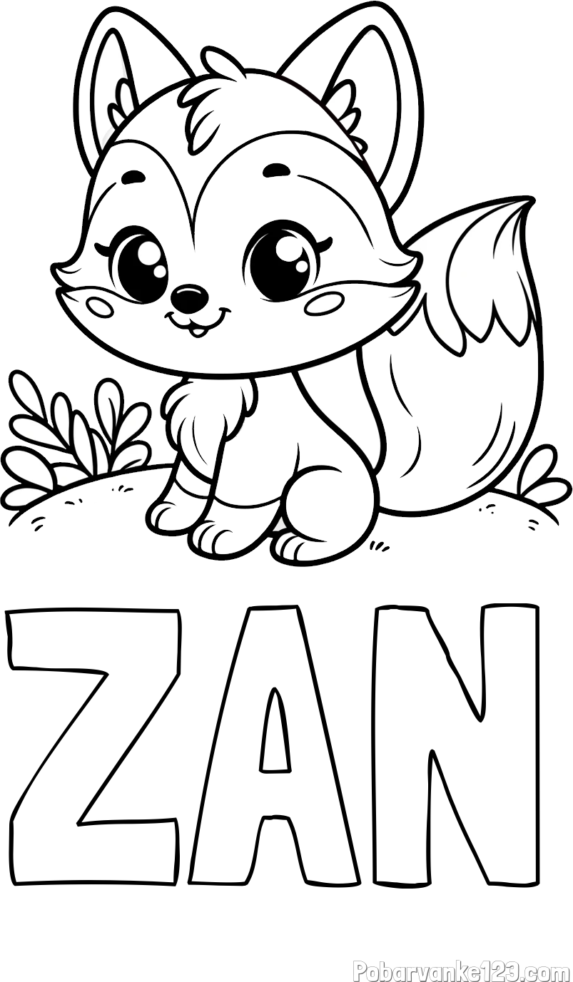 Pobarvanka imena ŽAN in pobarvanka lisičke