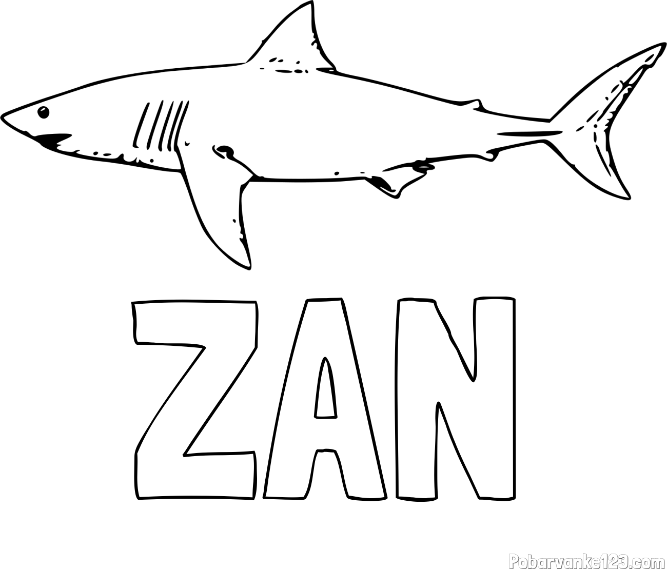 Pobarvanka imena ŽAN in pobarvanka morskega psa