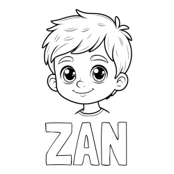 Pobarvanka imena ŽAN in pobarvanka obraza fanta