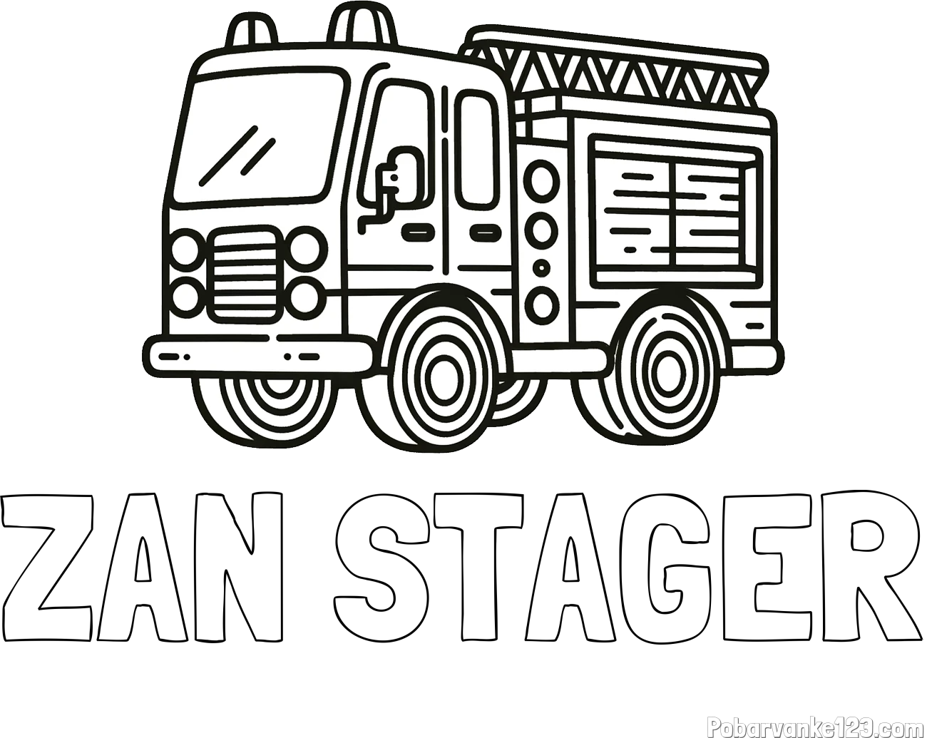 Pobarvanka imena ŽAN ŠTAGER in pobarvanka gasilskega avtomobila
