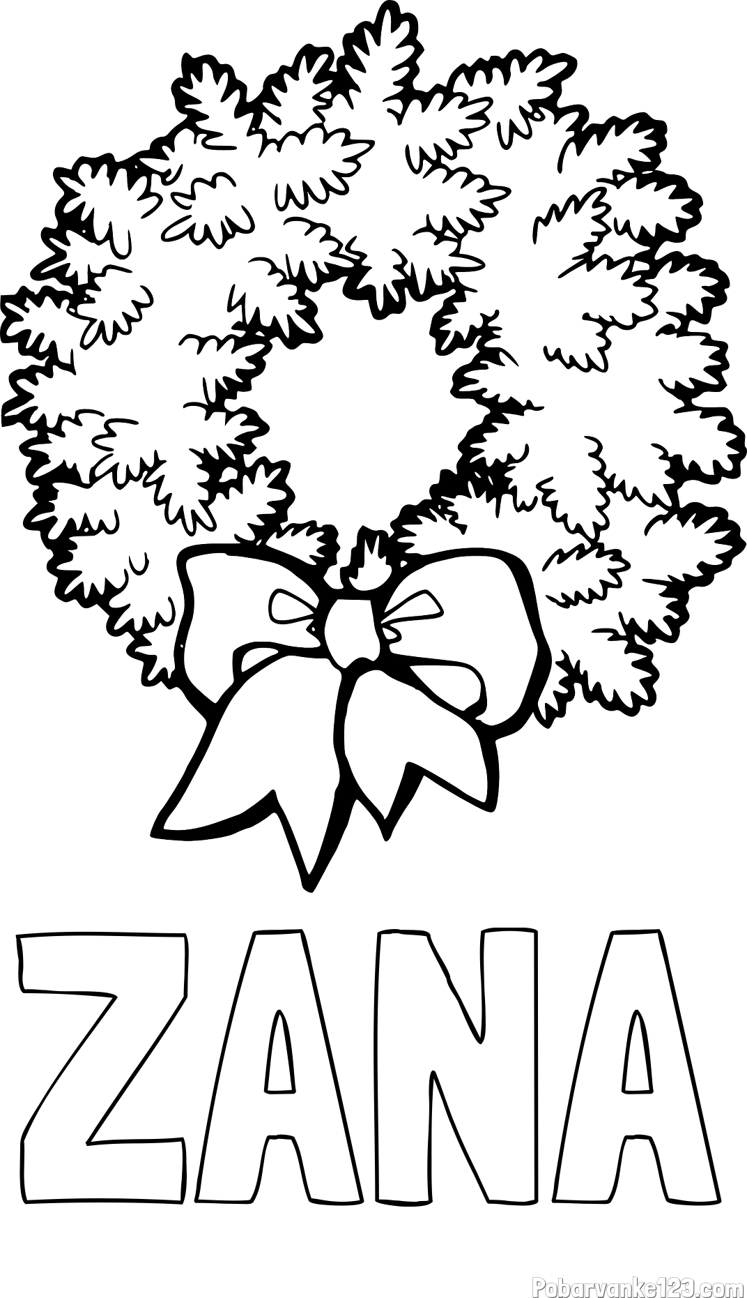 Pobarvanka imena ŽANA in adventni venček