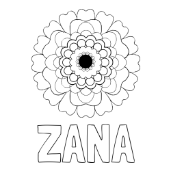 Pobarvanka imena ŽANA in pobarvanka rože