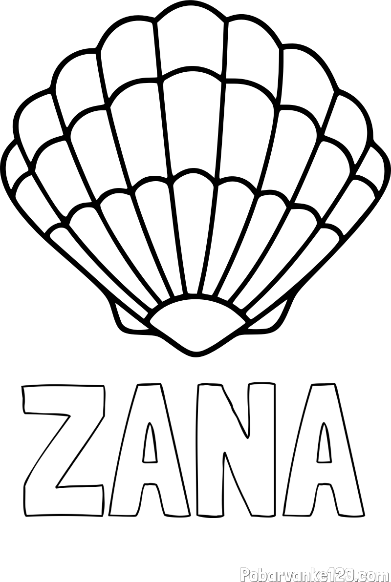 Pobarvanka imena ŽANA in pobarvanka školjke