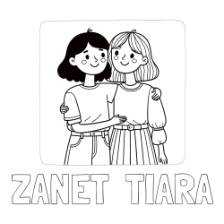 Online izdelana pobarvanka - Pobarvanka imena ŽANET  TIARA