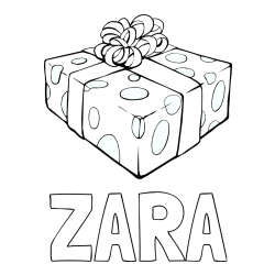 Pobarvanka imena ZARA in božično darilo