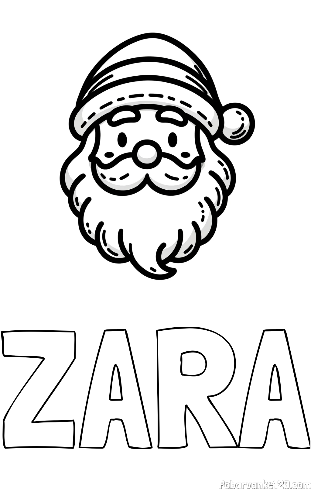 Pobarvanka imena ZARA in pobarvanka Božička za najmlajše