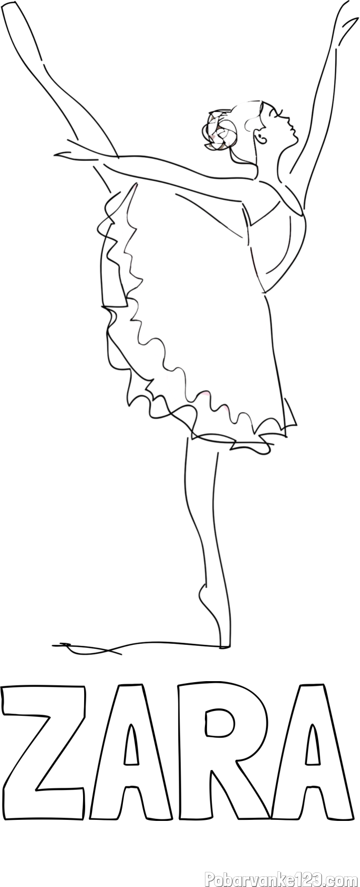 Pobarvanka imena ZARA in pobarvanka ljubke baletke