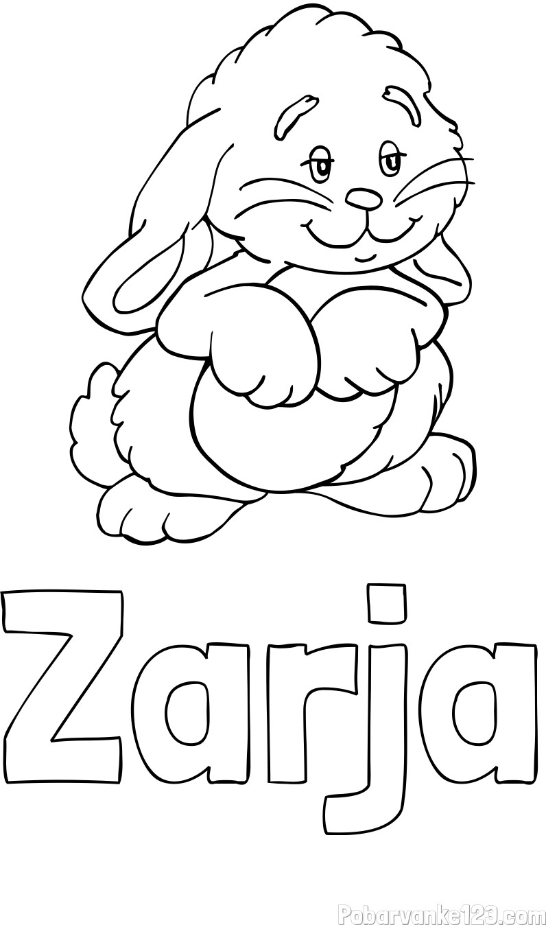 Pobarvanka imena Zarja