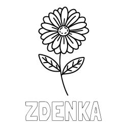 Online izdelana pobarvanka - Pobarvanka imena ZDENKA in pobarvanka rožice