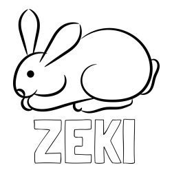 Online izdelana pobarvanka - Pobarvanka imena ZEKI in pobarvanka majhnega zajčka
