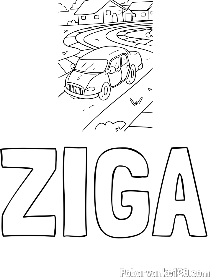 Pobarvanka imena ŽIGA in na poti