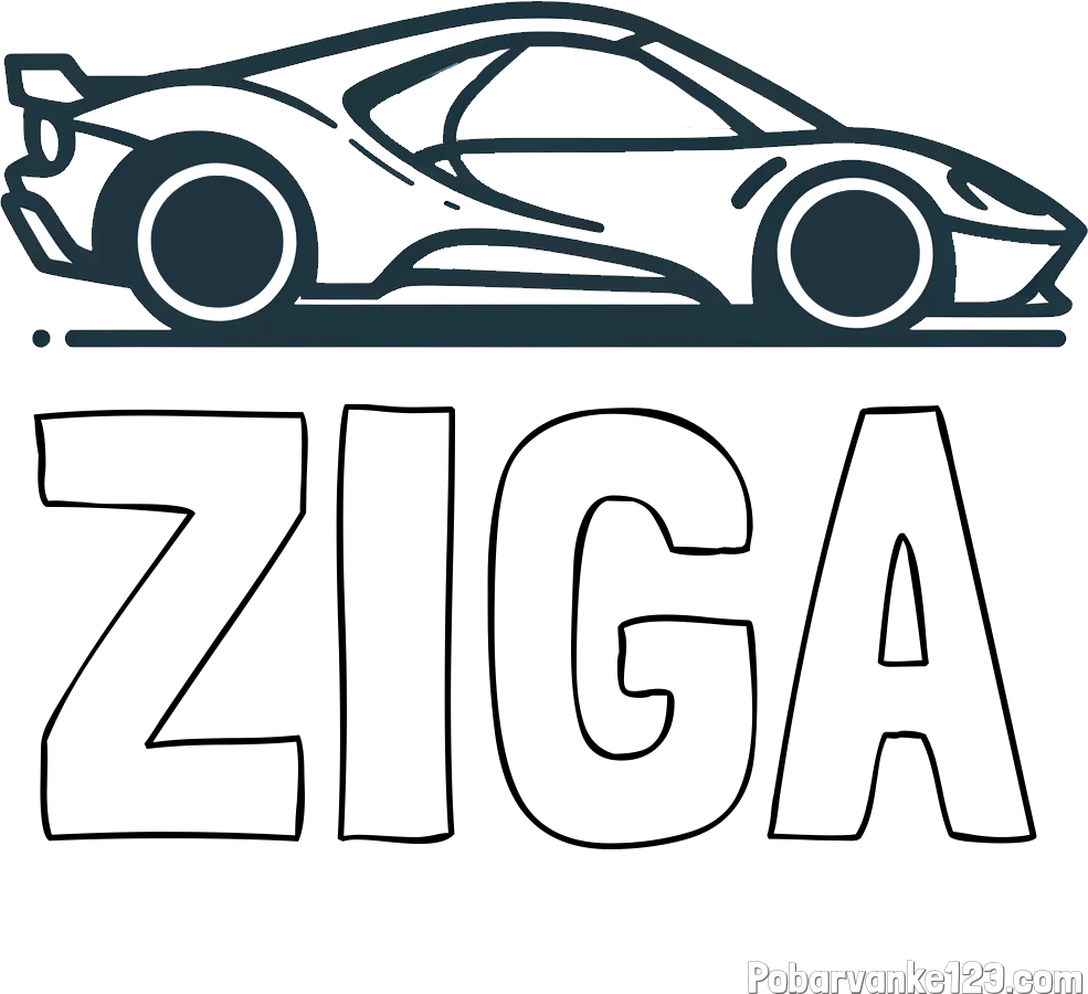 Pobarvanka imena ŽIGA in otroška pobarvanka dirkalnega avtomobila
