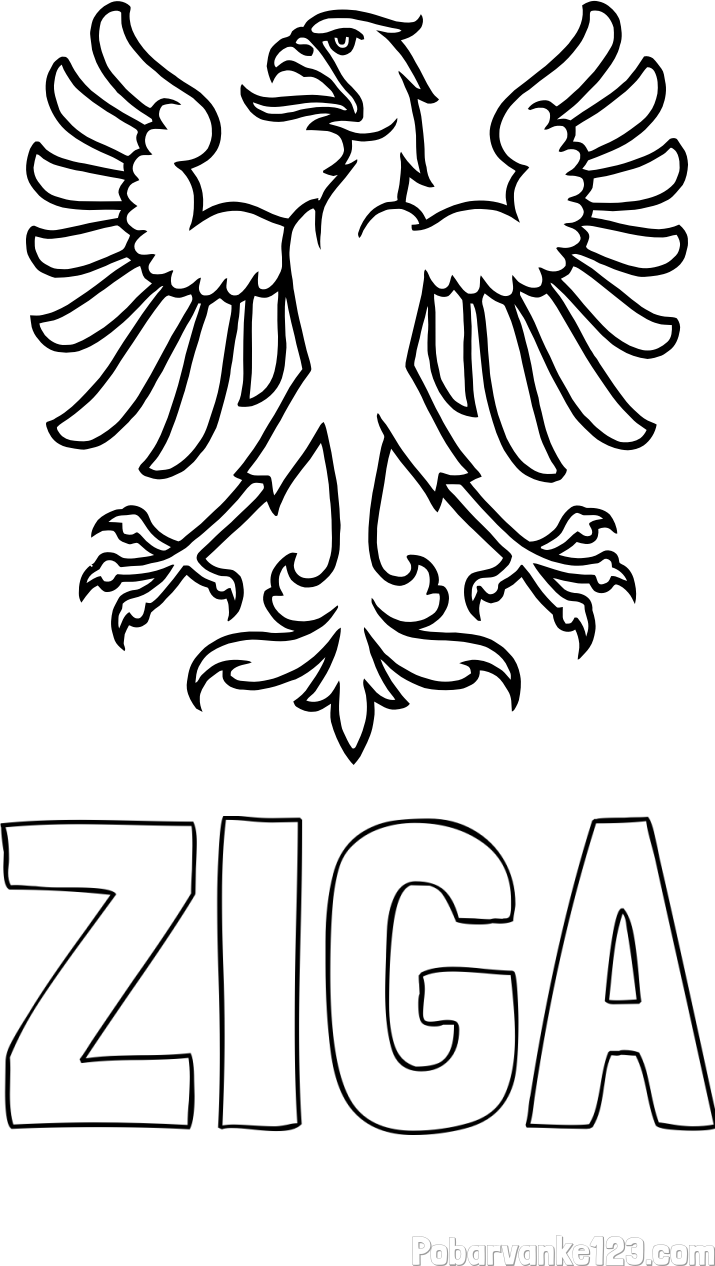 Pobarvanka imena ŽIGA in otroška pobarvanka orla