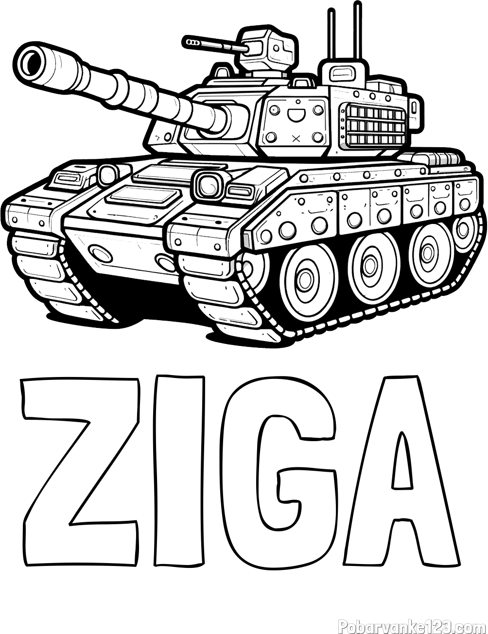 Pobarvanka imena ŽIGA in pobarvanka tanka