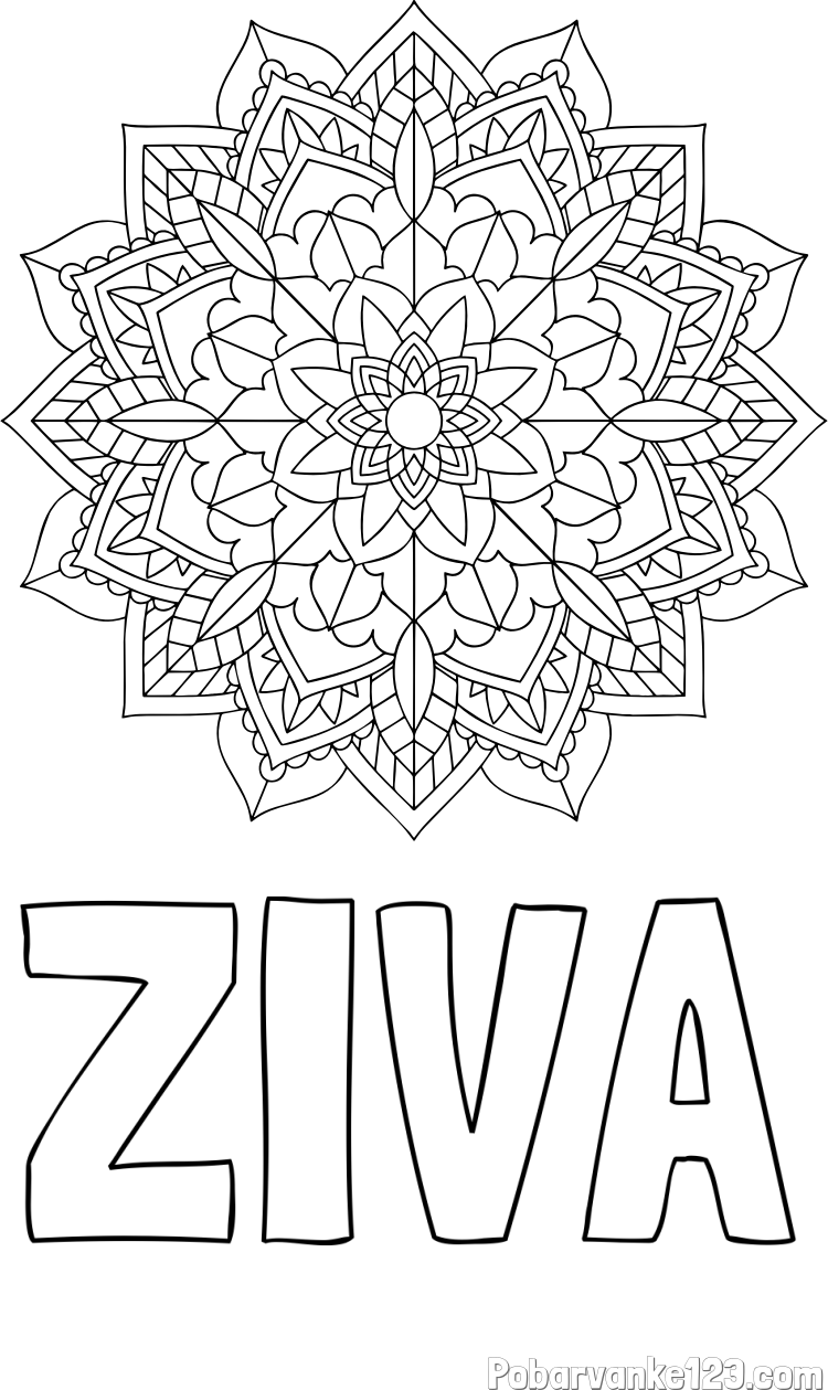 Pobarvanka imena ŽIVA in Čudovita pobarvanka mendale