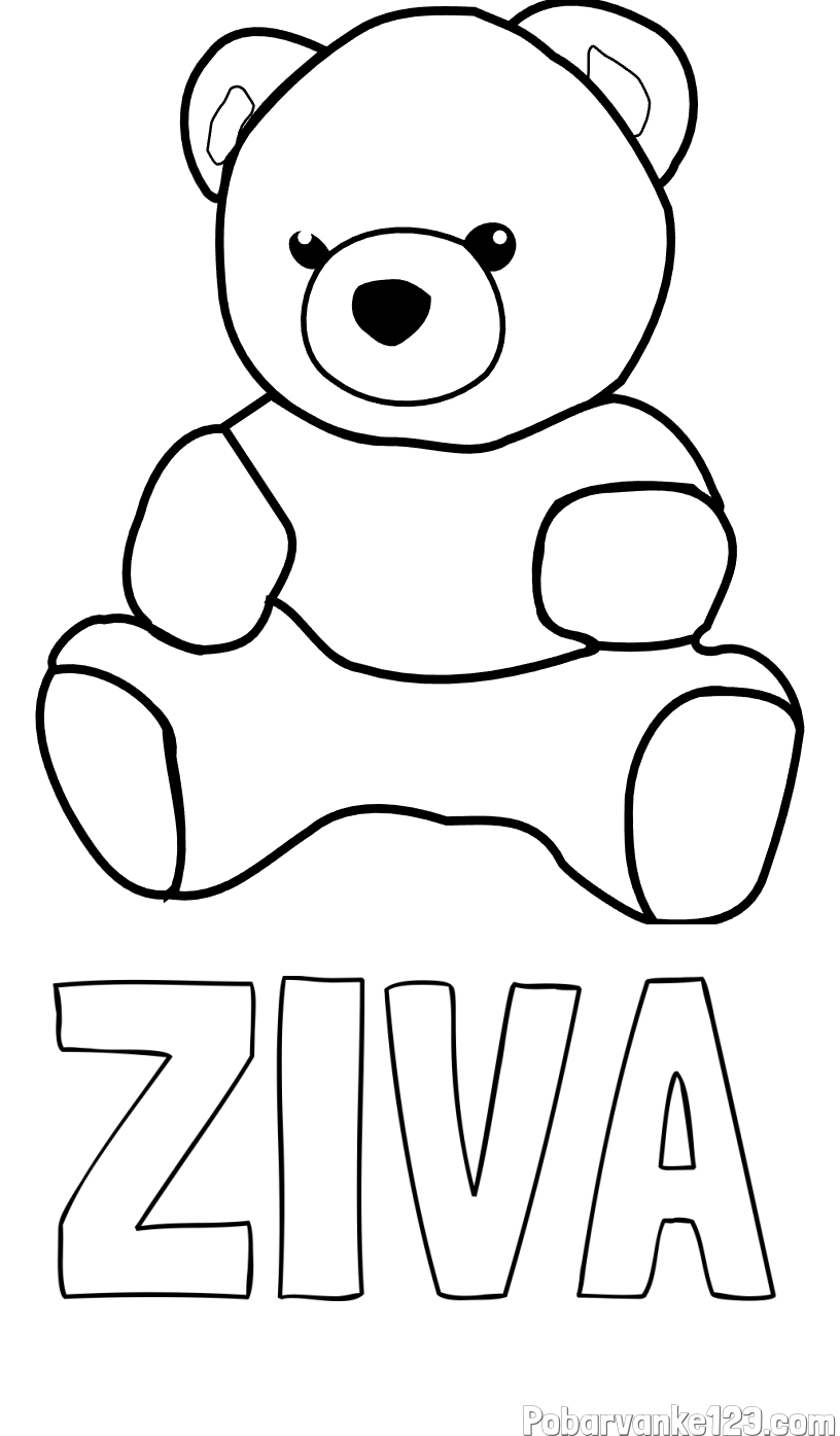 Pobarvanka imena ŽIVA in pobarvanka medvedka