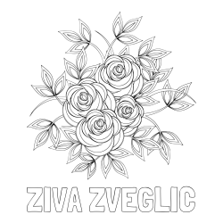 Online izdelana pobarvanka - Pobarvanka imena ŽIVA ŽVEGLIČ in pobarvanka šopka vrtnic