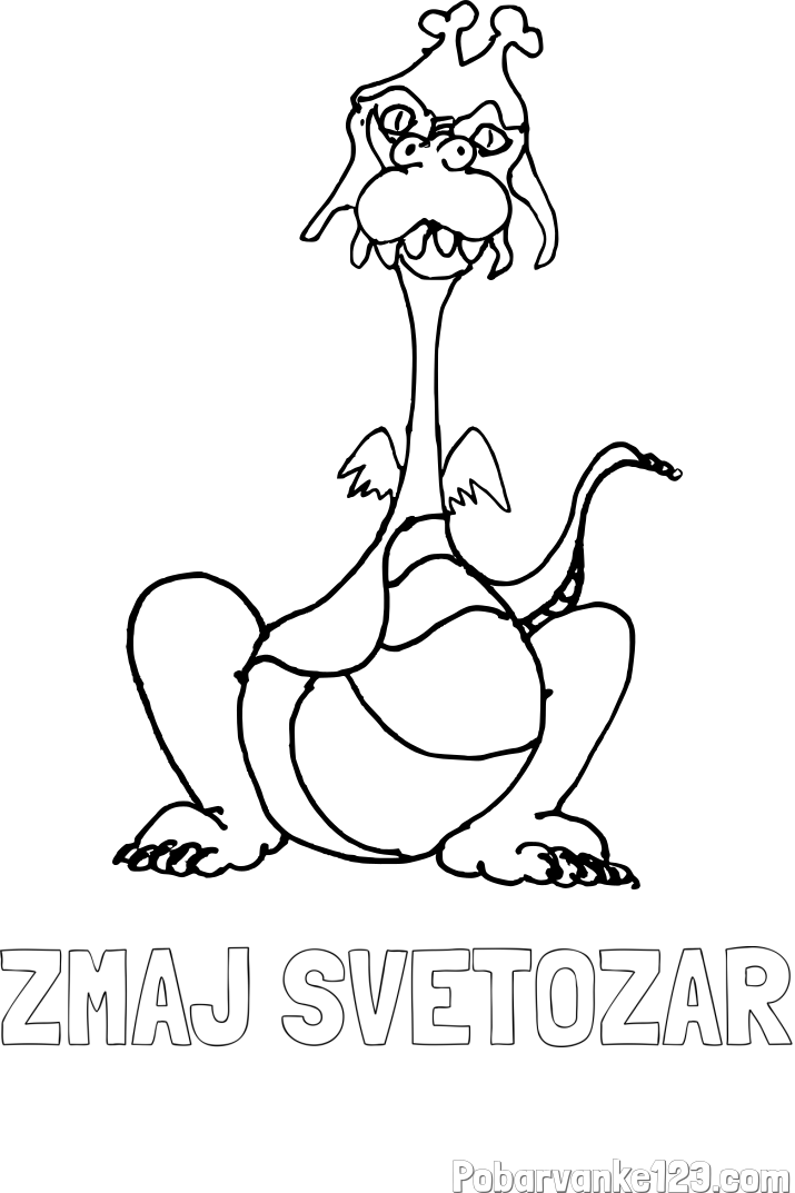 Pobarvanka imena ZMAJ SVETOZAR in pobarvanka starega zmaja