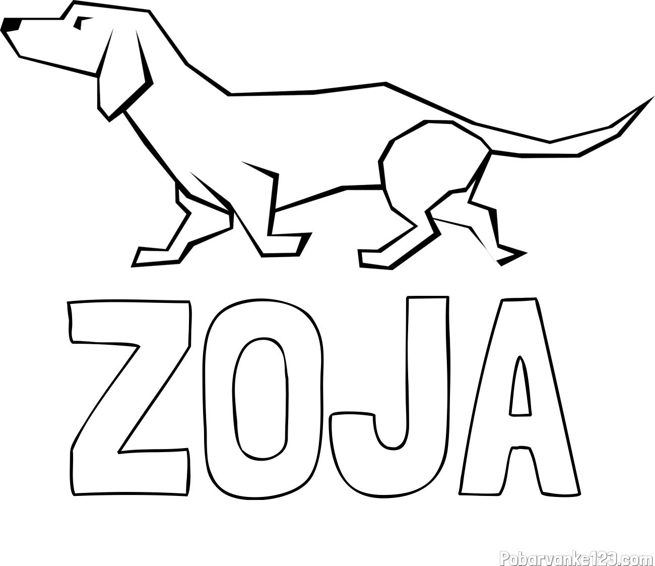 Pobarvanka imena ZOJA in pobarvanka jazbečarja
