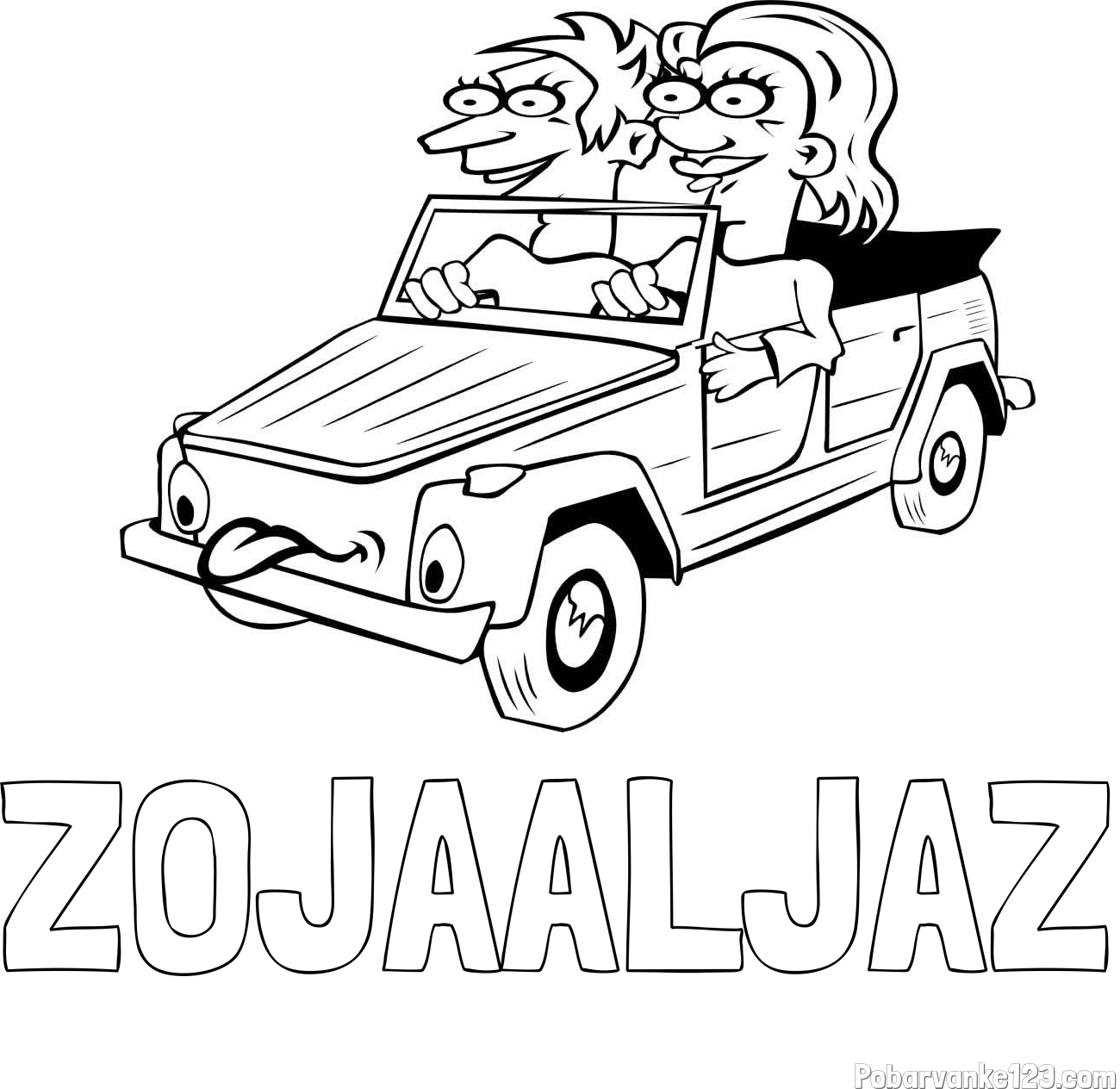 Pobarvanka imena ZOJAALJAŽ in pobarvanka fanta in punce na poti