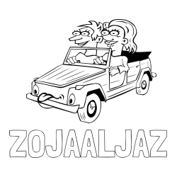 Online izdelana pobarvanka - Pobarvanka imena ZOJAALJAŽ in pobarvanka fanta in punce na poti