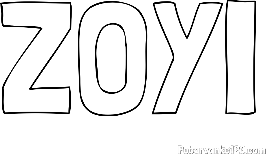 Pobarvanka imena ZOYI