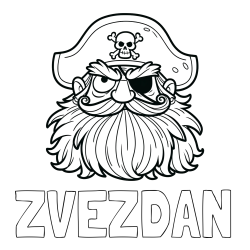 Online izdelana pobarvanka - Pobarvanka imena ZVEZDAN in pobarvanka gusarja