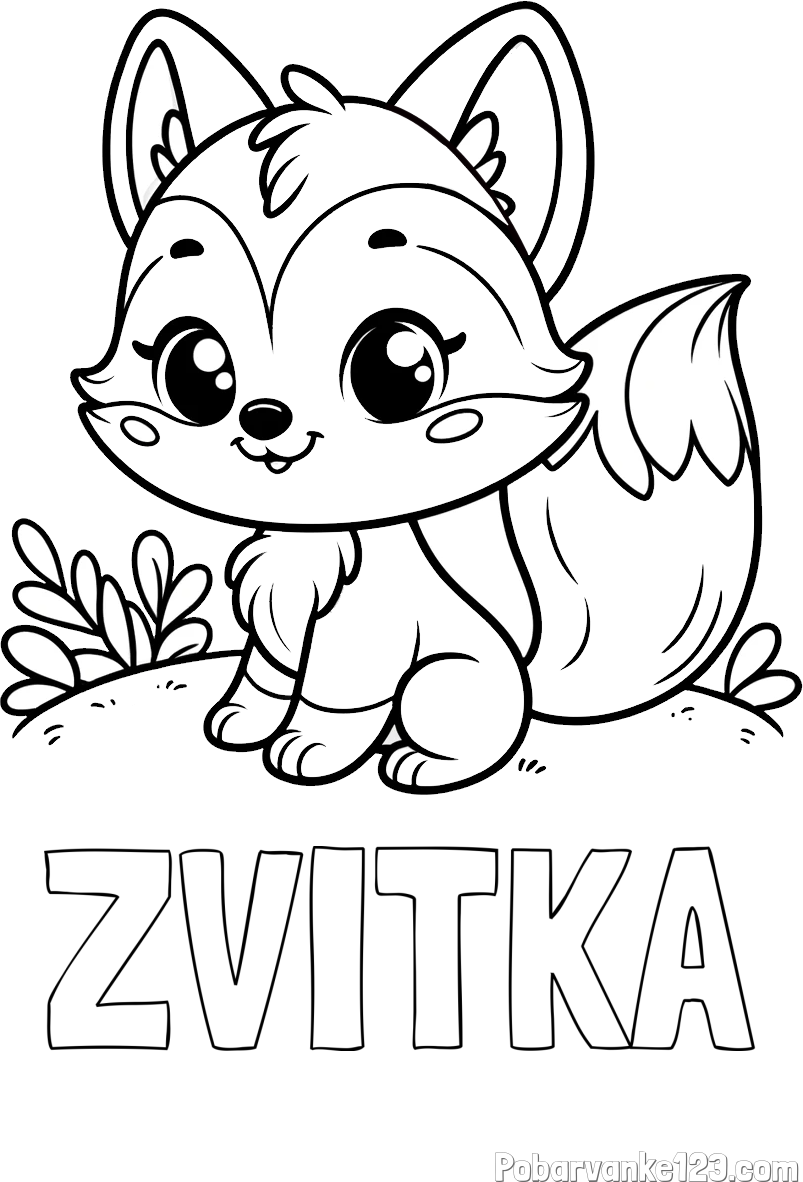 Pobarvanka imena ZVITKA in pobarvanka lisičke