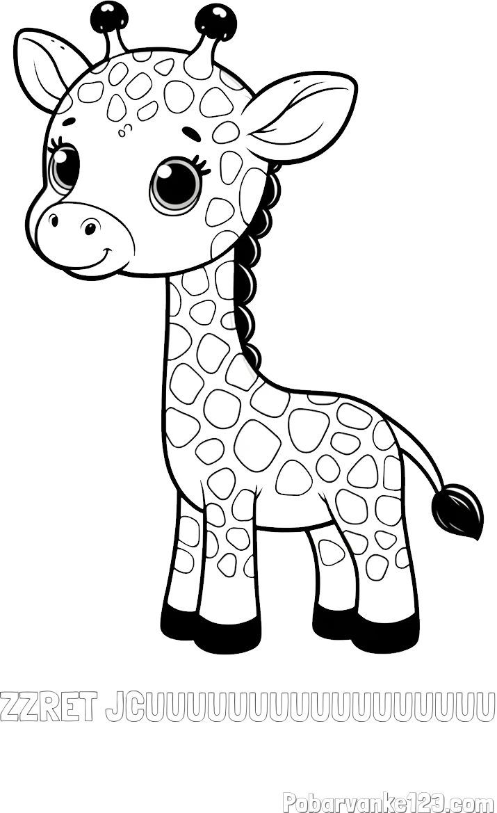 Pobarvanka imena ZZRET JCUUUUUUUUUUUUUUUUU in pobarvanka simpatične žirafe