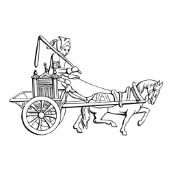 Pobarvanka konja in kočijaža