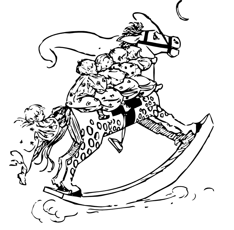 Pobarvanka konjička z otroki