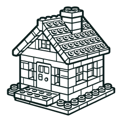 Pobarvanka LEGO hiške