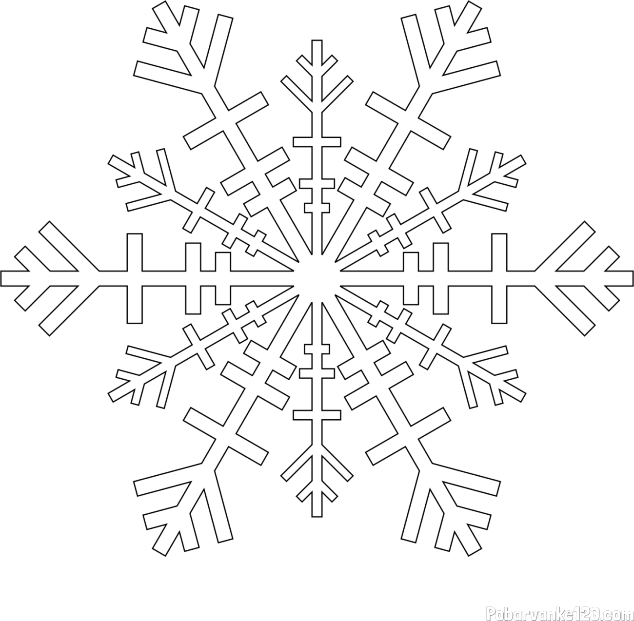 Pobarvanka lepe snežinke