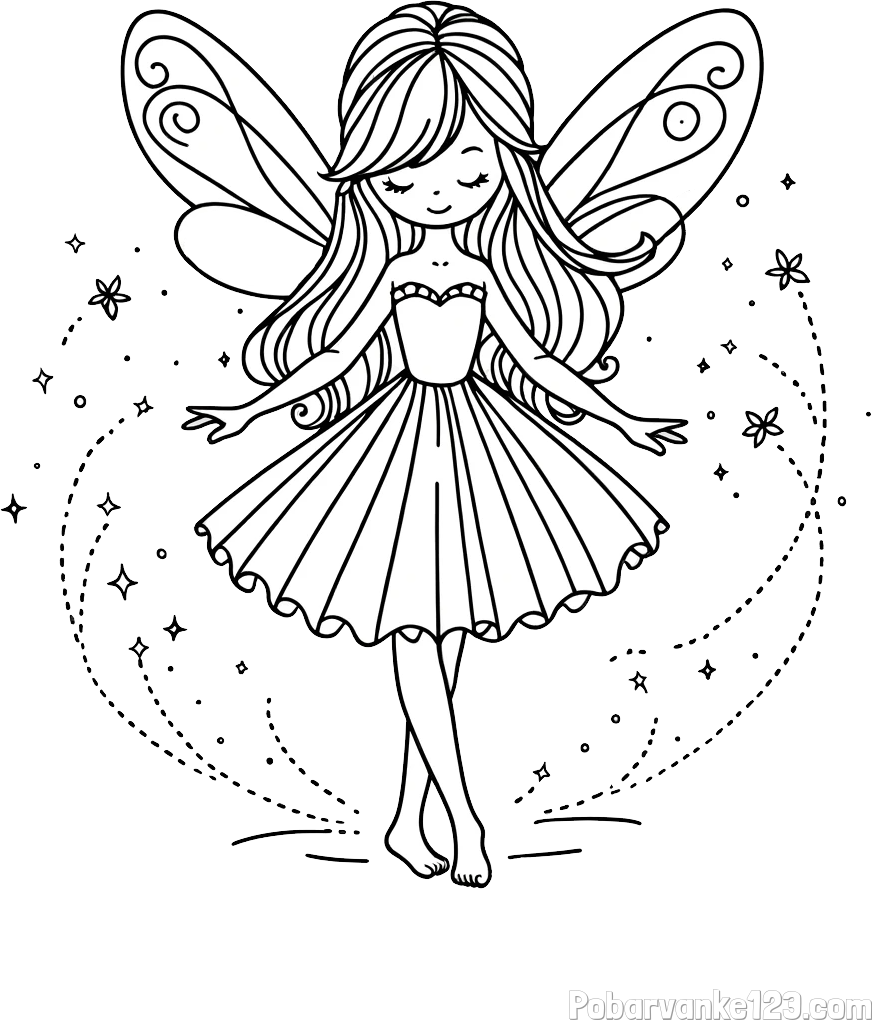 Pobarvanka ljubke čarobne vile