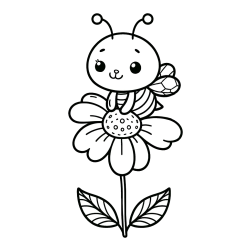 Pobarvanka ljubke čebelice na roži
