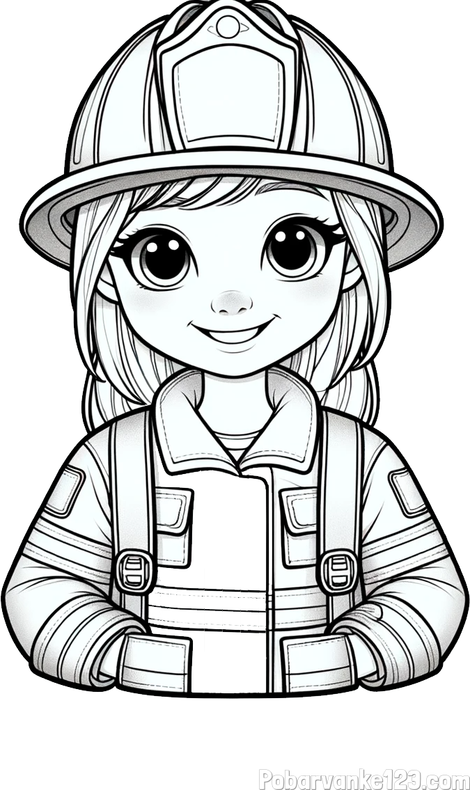 Pobarvanka ljubke gasilke