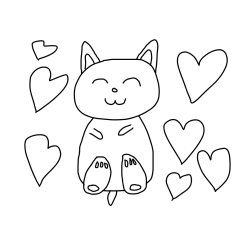 Pobarvanka ljubke in nasmejane mačke 😻