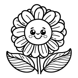 Pobarvanka ljubke in nasmejane rože