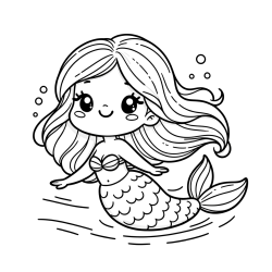 Pobarvanka ljubke morske deklice