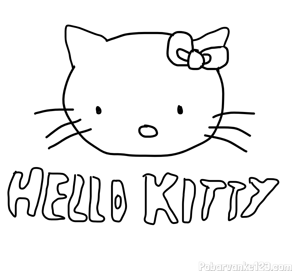 Pobarvanka ljubke mucke Hello Kitty