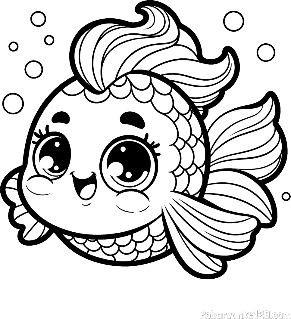 Pobarvanka ljubke pravljične ribe