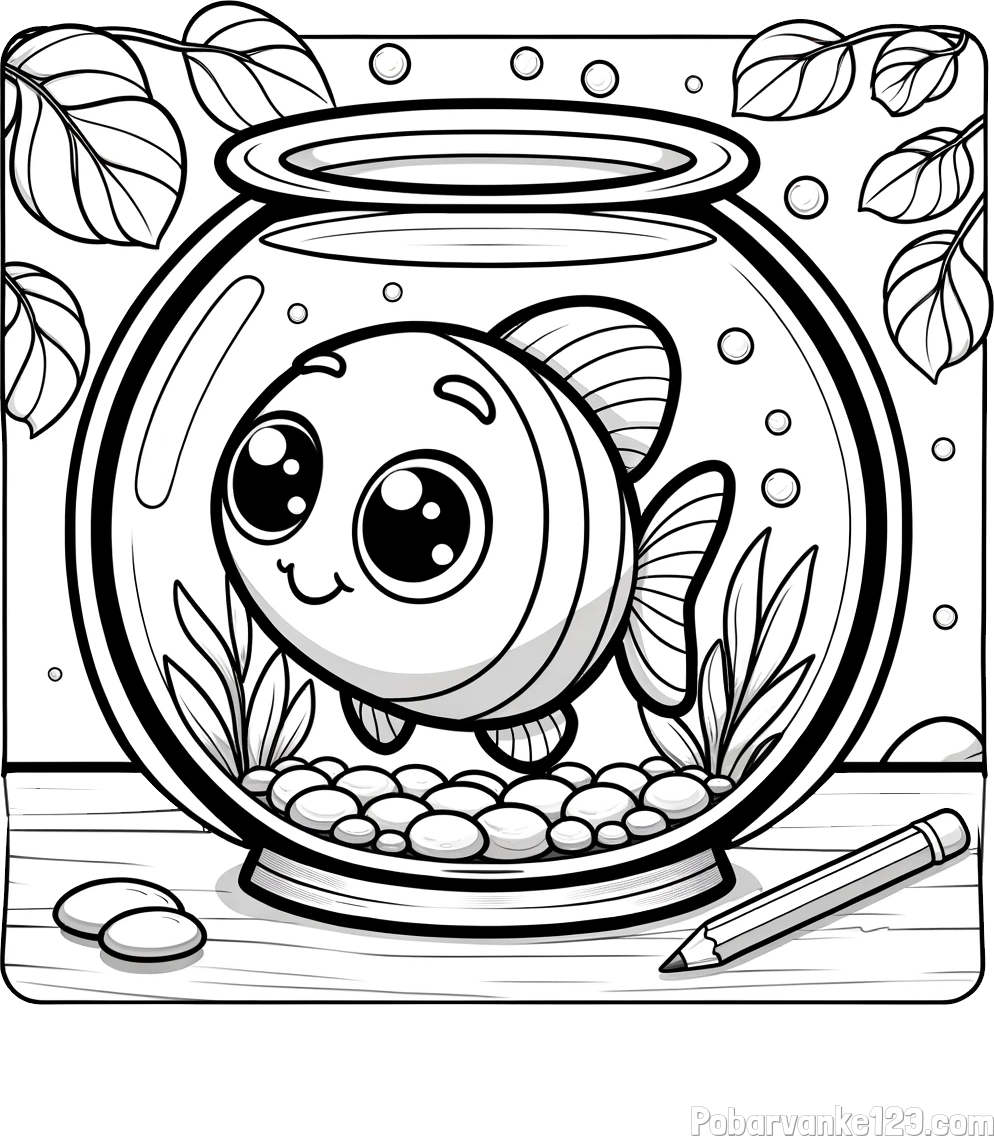 Pobarvanka ljubke ribice