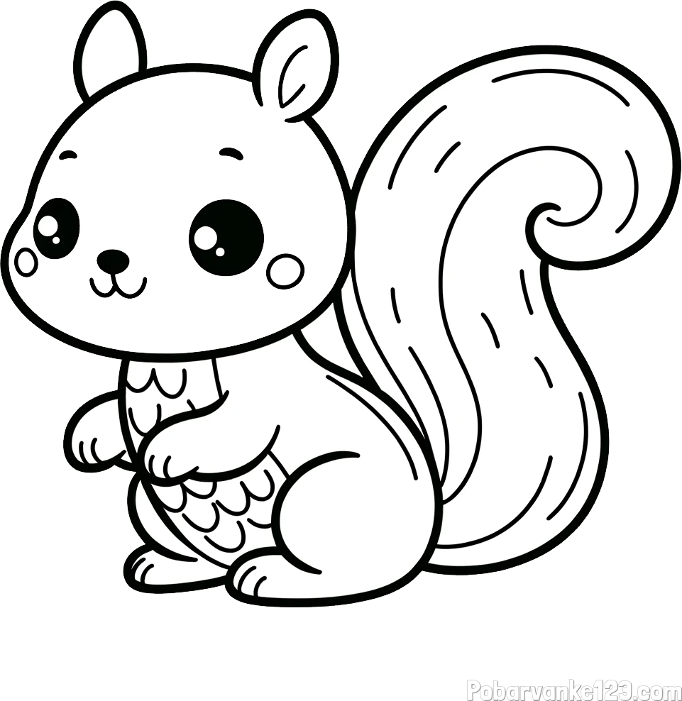 Pobarvanka ljubke veverice