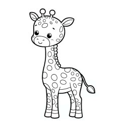 Pobarvanka ljubke žirafe