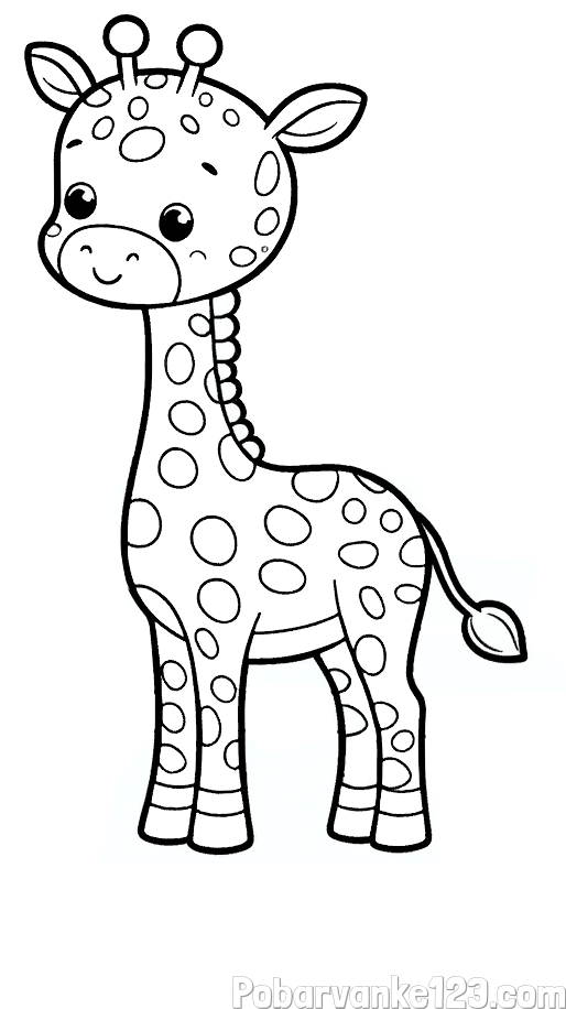 Pobarvanka ljubke žirafe