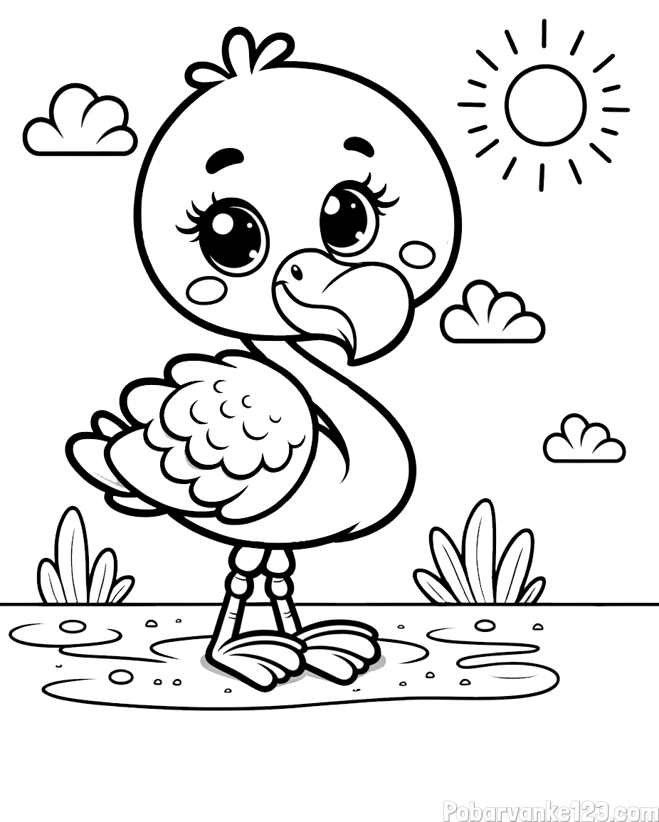 Pobarvanka ljubkega flaminga