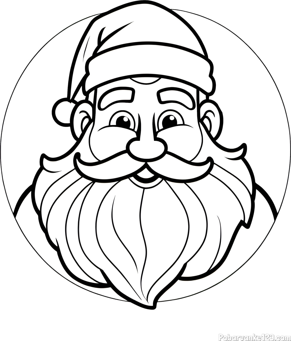 Pobarvanka ljubkega in nasmejanega Božička