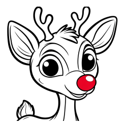 Pobarvanka ljubkega jelenčka Rudolfa