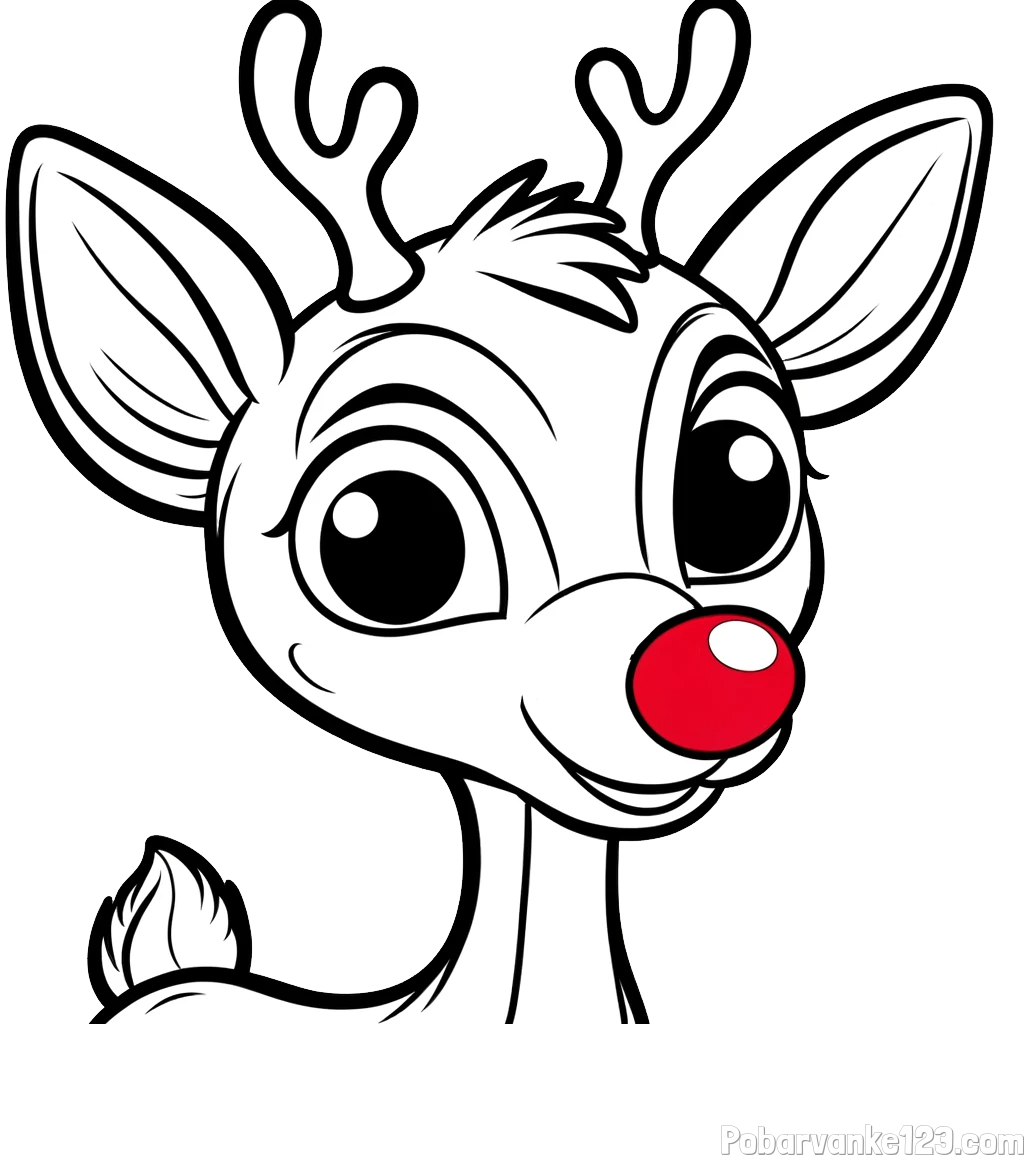 Pobarvanka ljubkega jelenčka Rudolfa