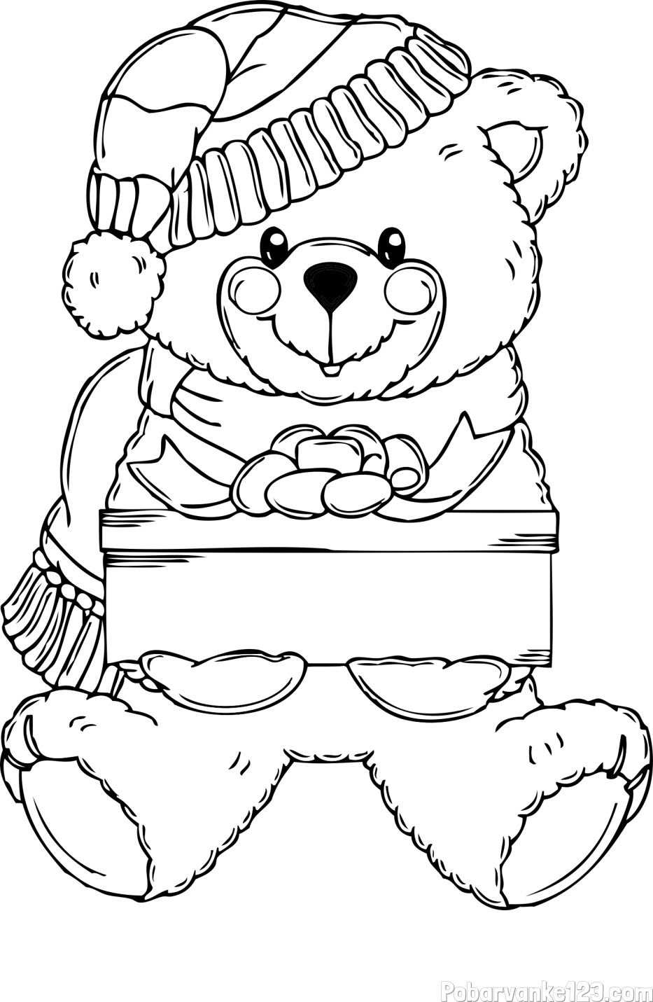 Pobarvanka ljubkega medvedka